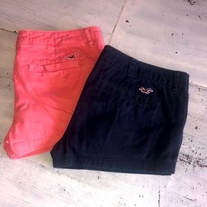 Hollister shorts sz 7 coral and navy 28